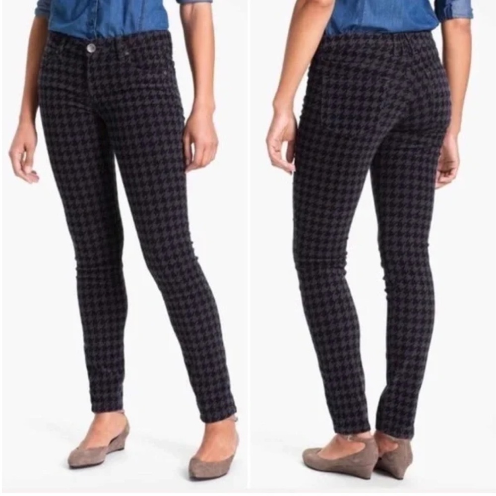 Kut from the Kloth Houndstooth Corduroy Mia Toothpick Skinny Pants NWT Size 6